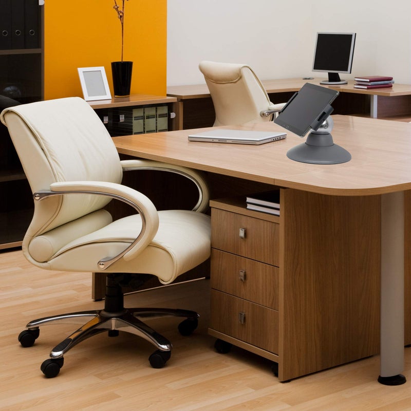 Durable Tablet Holder Motion for Tablets 7-13" Inches - 360 Degrees Rotation - Silver & Charcoal Tablet and Smartphone Holder - Compatible with Apple & Android Devices - Image 3